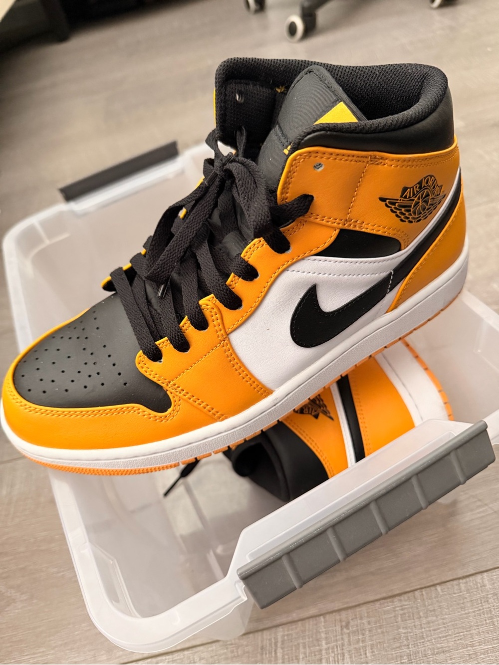 Nike Kids High-Top Sneakers - Black/White/Yellow